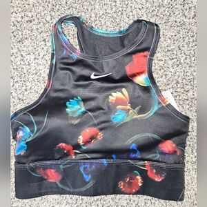 Nike Black Floral Sports Bra